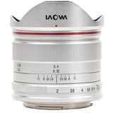 Laowa 7.5mm f/2 lens, Micro Four Thirds mount, lightweight silver