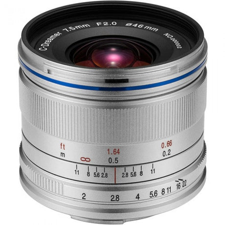 Laowa 7.5mm f/2 lens, MFT, silver