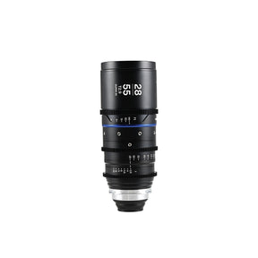 Laowa Nanomorph Zoom 28-55mm T2.9 S35 lens in blue, PL mount