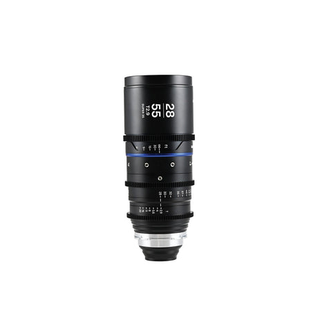 Laowa Nanomorph Zoom 28-55mm T2.9 S35 lens in blue, PL mount