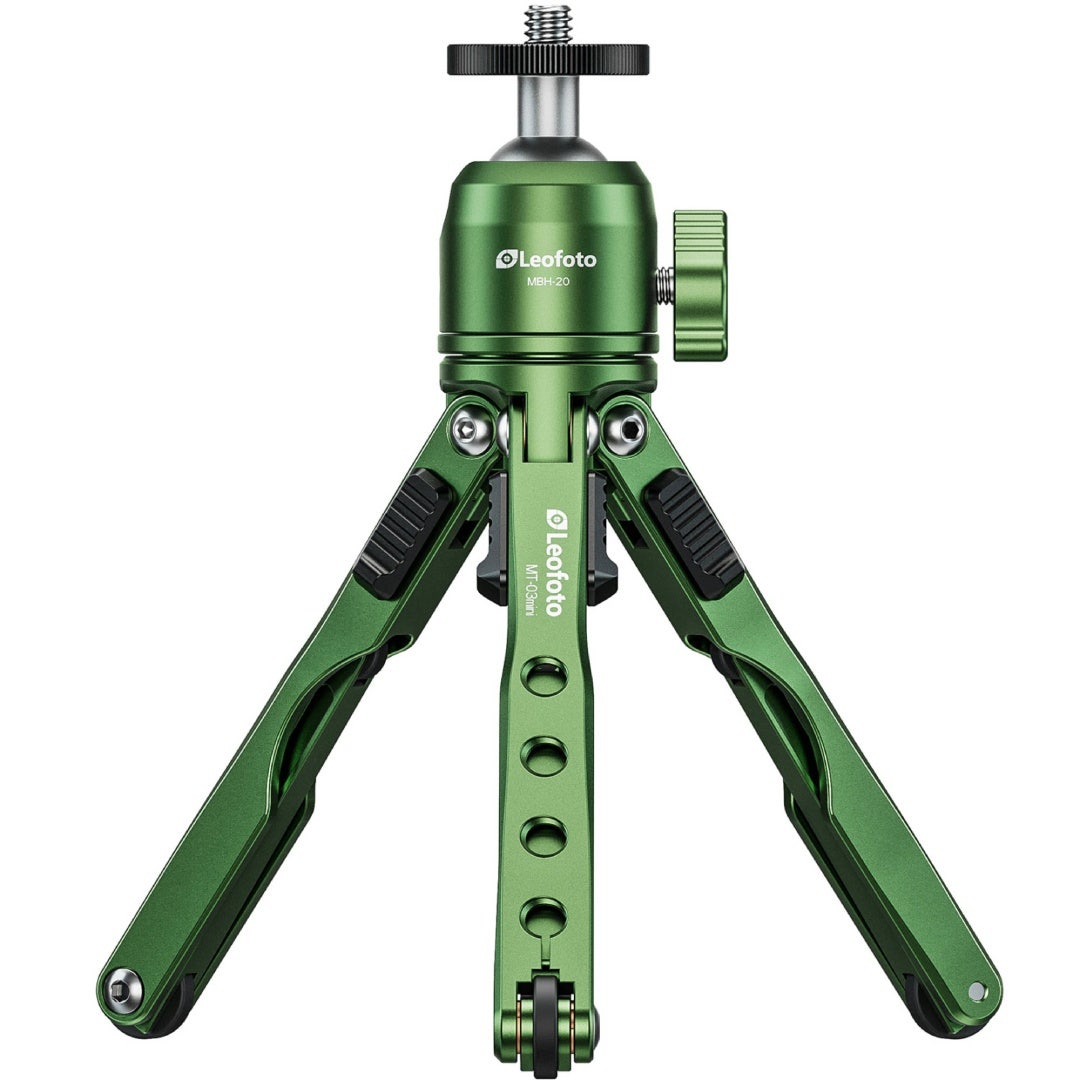 Leofoto MT-03 Mini Table Top 2 Section Tripod with MBH-20 Ball Head – Green - additional product view