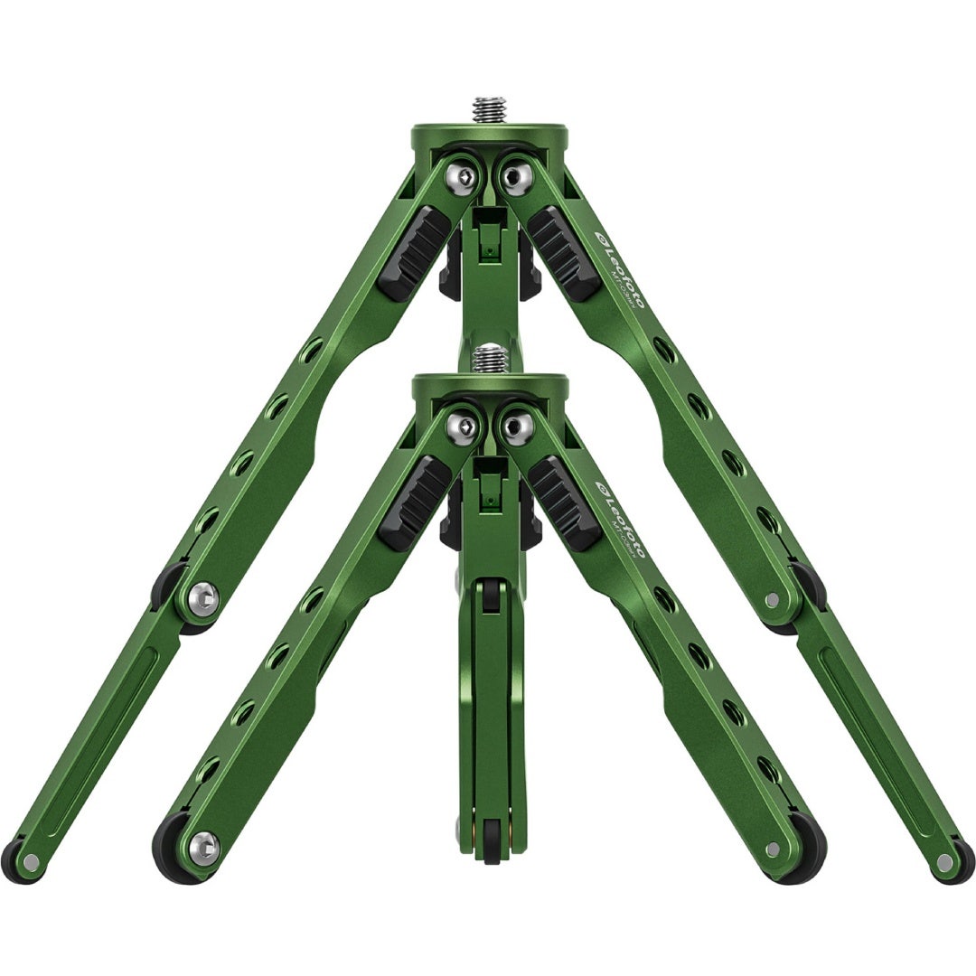 Leofoto MT-03 Mini Table Top 2 Section Tripod with MBH-20 Ball Head – Green - additional product view