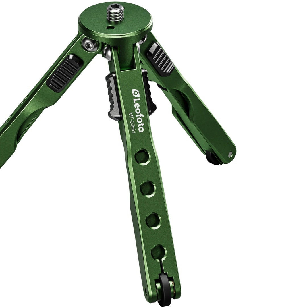Leofoto MT-03 Mini Table Top 2 Section Tripod with MBH-20 Ball Head – Green - additional product view