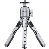 Leofoto MT-03 Mini Table Top 2 Section Tripod with MBH-20 Ball Head – Silver - additional product view