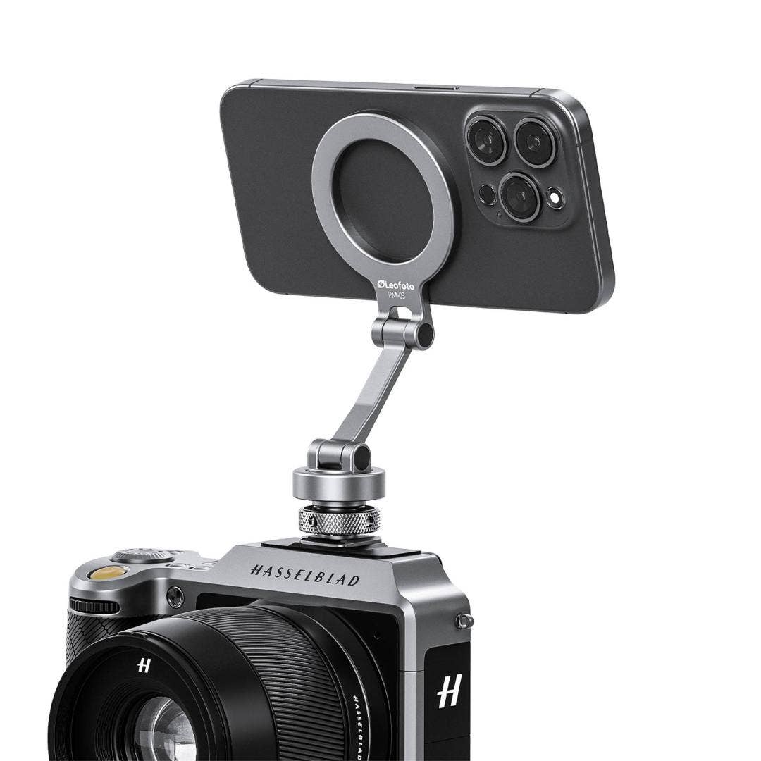 Leofoto PM-03 Magnetic Phone Mount with Cold Shoe Mount – Silver - additional product view