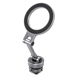 Leofoto PM-03 magnetic phone mount with cold shoe mount in silver