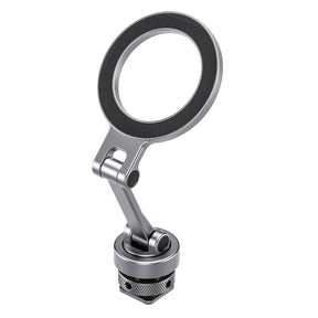 Leofoto PM-03 magnetic phone mount with cold shoe mount in silver