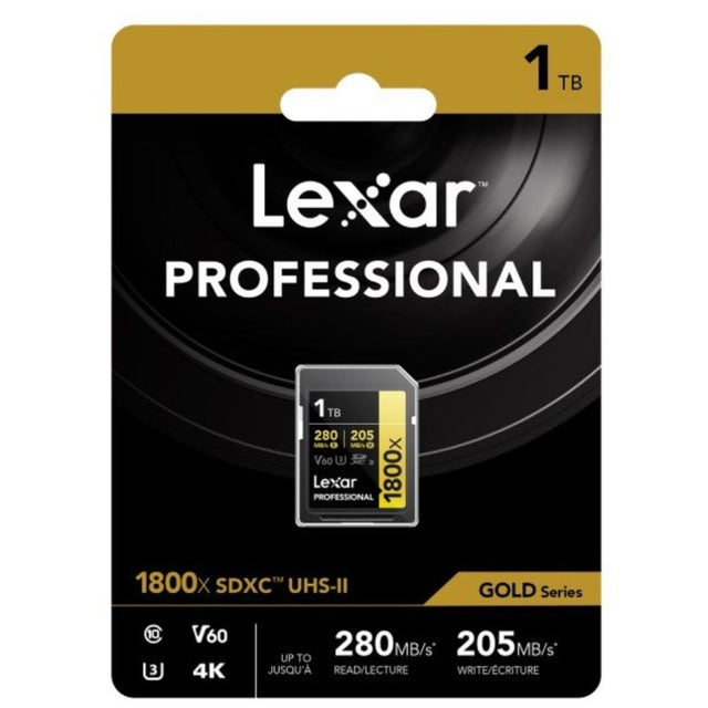 Lexar Professional 1800X SDXC UHS-II SD Card, 1TB