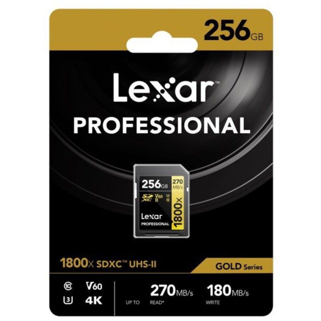 Lexar Professional 1800X SDXC UHS-II SD Card, 256GB