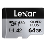 Lexar Professional 64GB Silver Plus MicroSDXC memory card