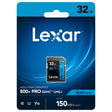 Lexar Professional 800x PRO SDXC 32GB memory card, 150MB/s V30 UHS-I U3