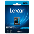 Lexar Professional 800x PRO SDXC 64GB memory card, 150MB/s V30 UHS-I U3