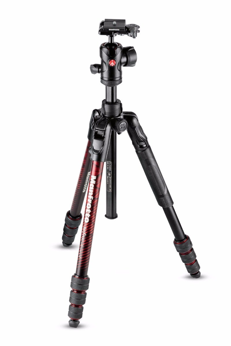 Manfrotto Befree Advanced Travel Twist Lock Tripod, Red, with 494 Ball Head and Bag