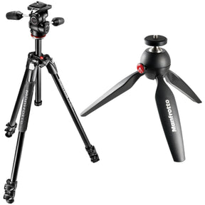 Manfrotto MK290XTA3-3W 3 section tripod kit with 3 way head and bonus mini tripod