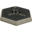 Manfrotto RC0 type hexagonal quick release plate with 1/4 inch screw.