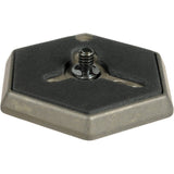 Manfrotto RC0 type hexagonal quick release plate with 1/4 inch screw.