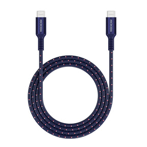 MICRODIA ExeCable Tweed PD100W 1.3m USB-C to USB-C cable in Navy