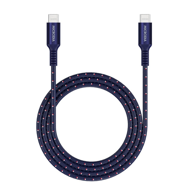 MICRODIA ExeCable Tweed PD100W 1.3m USB-C to USB-C cable in Navy
