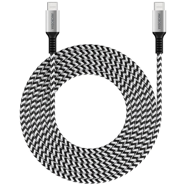 MICRODIA ExeCable Tweed PD100W 2.6m USB-C to USB-C cable in Zebra