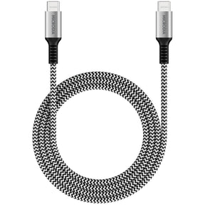 MICRODIA ExeCable Tweed PD240W 1.0m USB-C to USB-C cable in Zebra