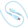 MICRODIA Fruitywire Liquid Silicon PD60W 1.3m USB-C to Lightning cable in Baby Blue