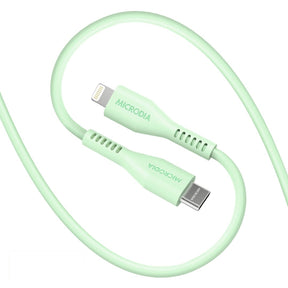 MICRODIA Fruitywire Liquid Silicon PD60W 1.3m USB-C to Lightning cable in Mint