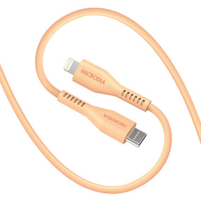 MICRODIA Fruitywire Liquid Silicon PD60W 2.6m USB-C to Lightning cable in Peach