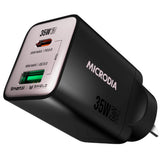 MICRODIA SMARTCube Nano 35W Dual Port GaN Wall Charger - Black - additional product view