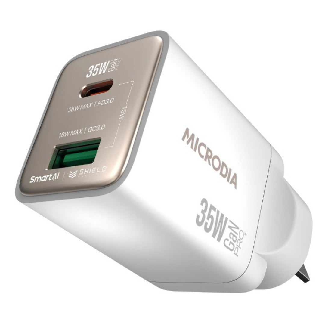 MICRODIA SMARTCube Nano 35W Dual Port GaN Wall Charger - White - additional product view