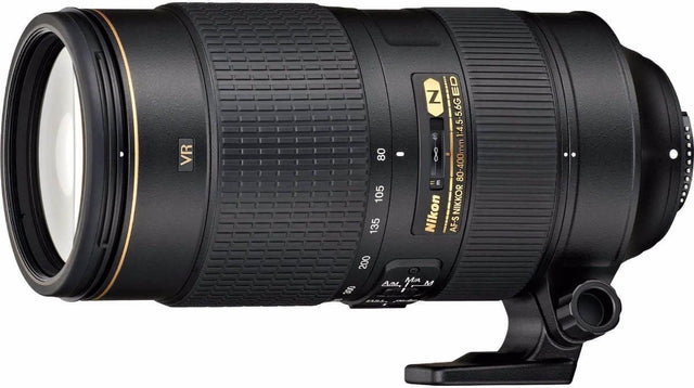 Nikon AF-S 80-400mm f/4.5-5.6G ED VR Telephoto lens with lens hood