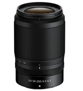 Nikon Nikko Z DX 50-250mm f/4.5-6.3 telephoto zoom lens.