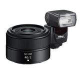 Nikon Nikkor Z 40mm f/2 lens and SB-700 Speedlight flash portrait kit
