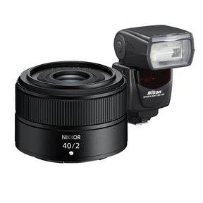 Nikon Nikkor Z 40mm f/2 lens and SB-700 Speedlight flash portrait kit