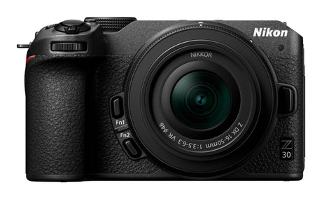 Nikon Z 30 camera with Nikkor 16-50mm VR lens.