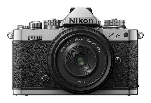 Nikon Z fc mirrorless camera in black with Nikkor Z 28mm lens