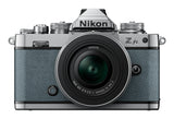 Nikon Z fc Chalk Blue mirrorless camera with Nikkor 16-50mm VR SL lens