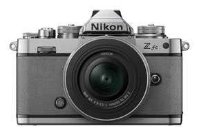 Nikon Z fc mirrorless camera in natural grey with 16-50mm lens