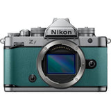 Nikon Zf full frame mirrorless camera body in teal blue