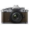 Nikon Zf full frame mirrorless camera in sepia brown with Nikkor Z 40mm f/2 SE lens