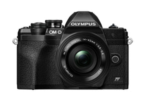 Olympus OM-D E-M10 Mark IV mirrorless camera with 14-42mm EZ lens, Black