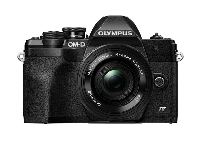 Olympus OM-D E-M10 Mark IV mirrorless camera with 14-42mm EZ lens, Black