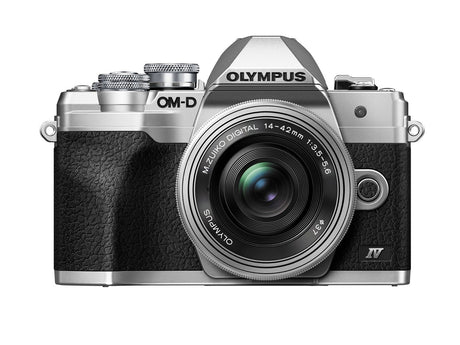 Olympus OM-D E-M10 Mark IV mirrorless camera with 14-42mm EZ lens, Silver