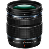 OM System 12-45mm f/4 PRO black lens