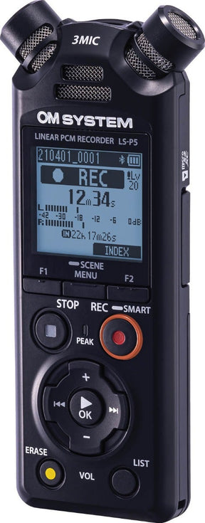 OM SYSTEM LS-P5 Linear PCM Recorder in black