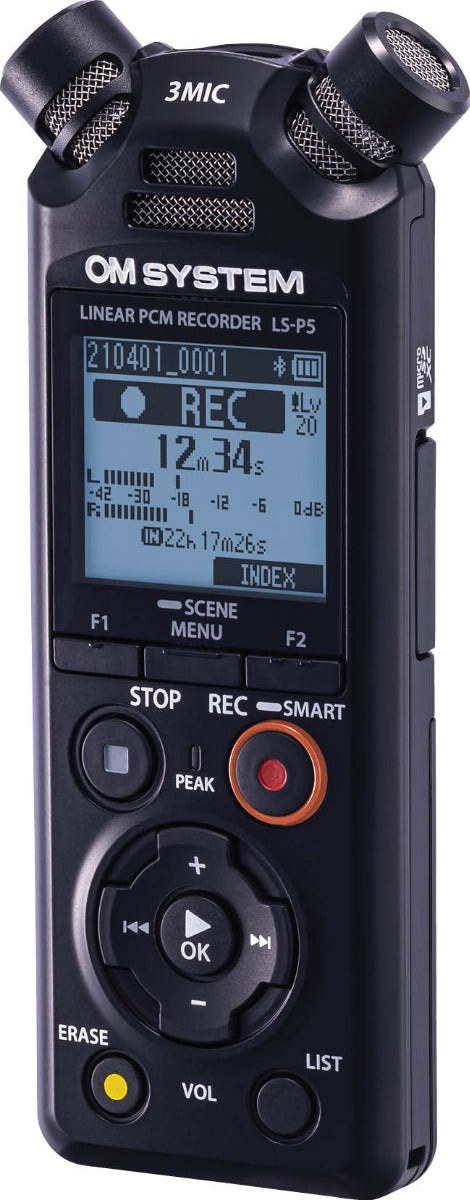 OM SYSTEM LS-P5 Linear PCM Recorder in black