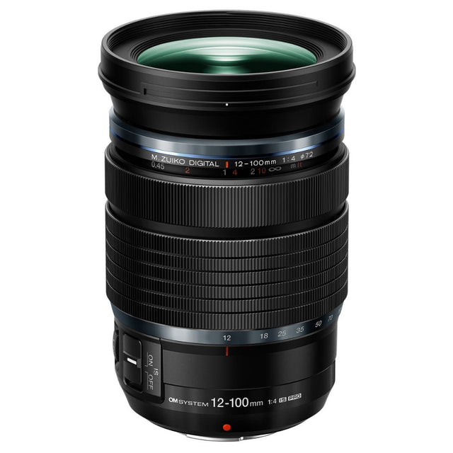 OM System M.Zuiko 12-100mm f4.0 PRO black lens for Micro Four Thirds