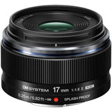 OM System M.Zuiko Digital 17mm f/1.8 II lens in black