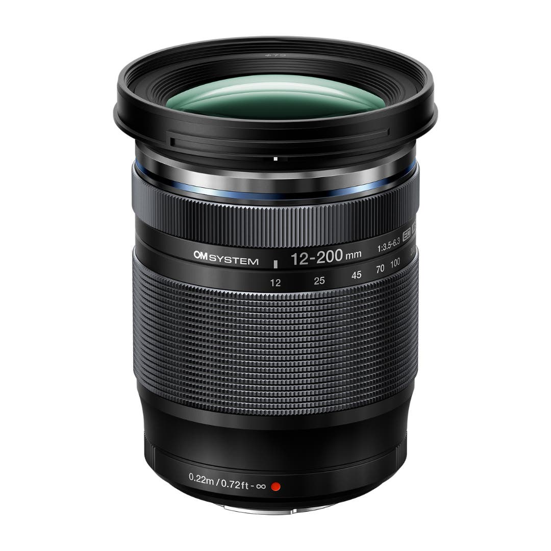 OM System M.Zuiko ED 12-200mm f3.5-6.3 black lens for Micro Four Thirds