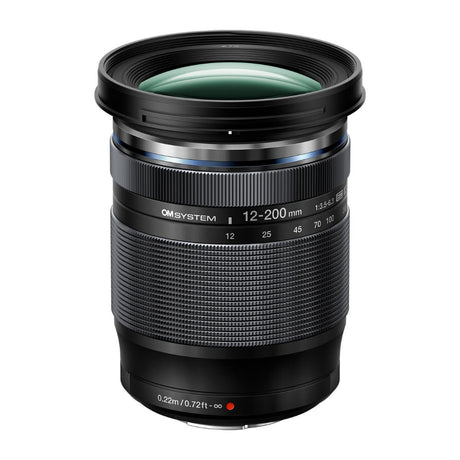 OM System M.Zuiko ED 12-200mm f3.5-6.3 black lens for Micro Four Thirds