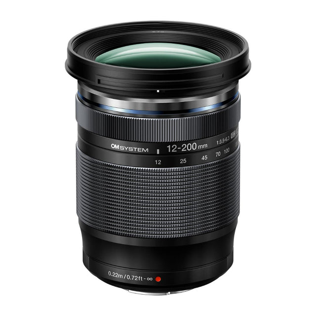 OM System M.Zuiko ED 12-200mm f3.5-6.3 black lens for Micro Four Thirds